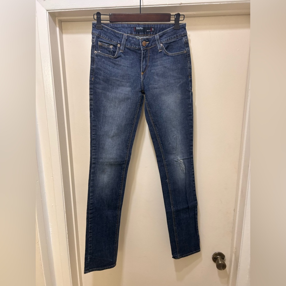 BDG Jeans Womens 27 x 33 Blue High Rise Distressed Stretch Skinny Denim Tall USA